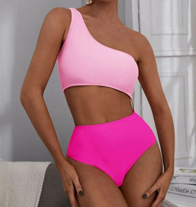 Bright And Eye Catching Pink One Piece Swimsuit