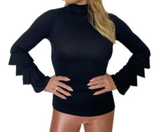 Load image into Gallery viewer, Super Cute Black Long Sleeve Top
