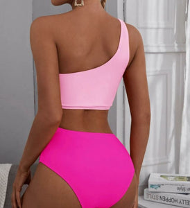 Bright And Eye Catching Pink One Piece Swimsuit