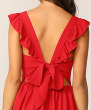 Load image into Gallery viewer, Super Cute Red Tie Back Dress
