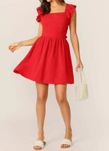 Load image into Gallery viewer, Super Cute Red Tie Back Dress
